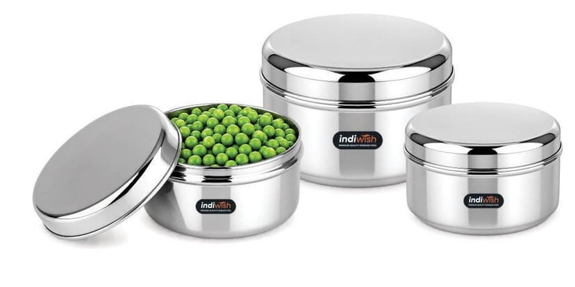 Indiwish Satin Puri Dabba stainless steel storage containers