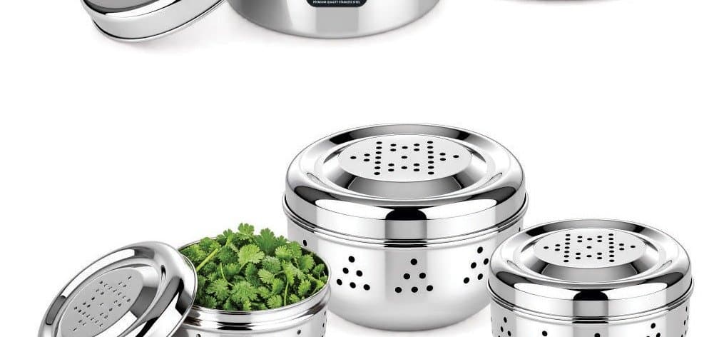 Indiwish Veg Freshner stainless steel storage containers