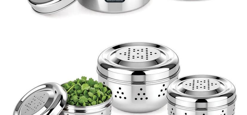 Indiwish Veg Freshner stainless steel storage containers